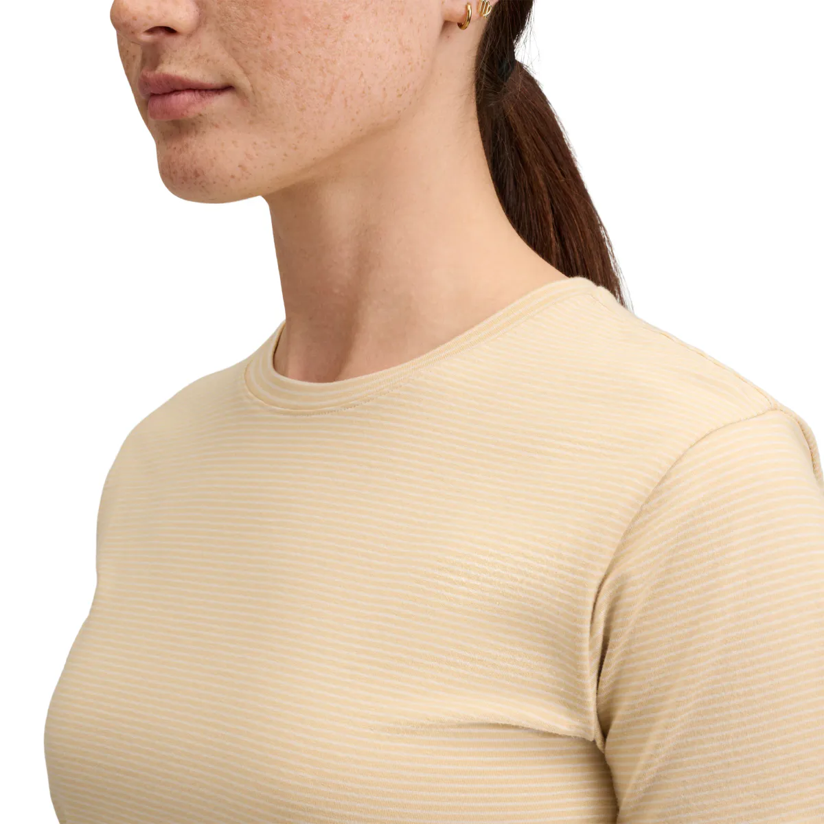 Black Diamond  BD Stripe Crop Tee W's white oak-off white