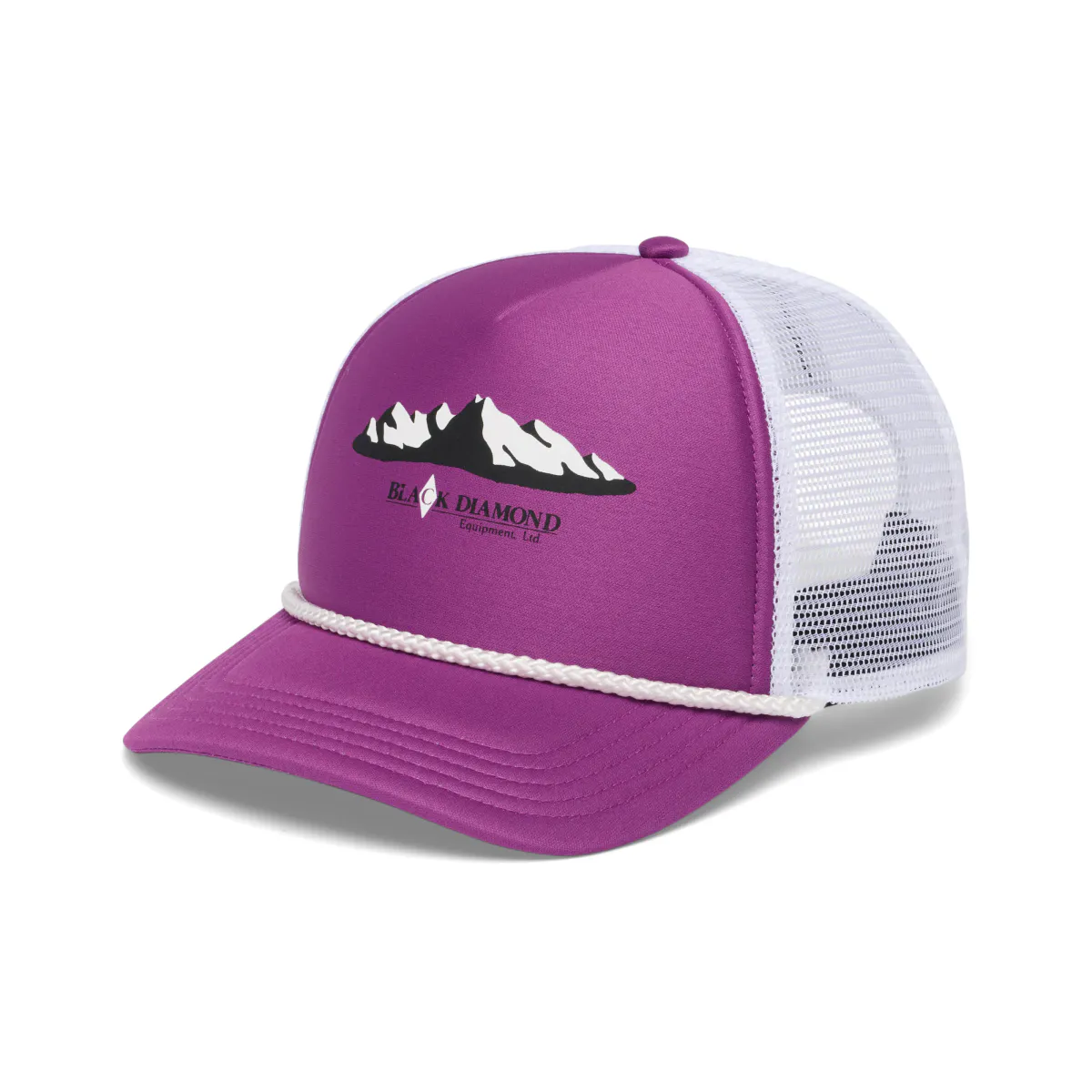 Black Diamond Flat Bill Trucker piton purple-white mountainscape