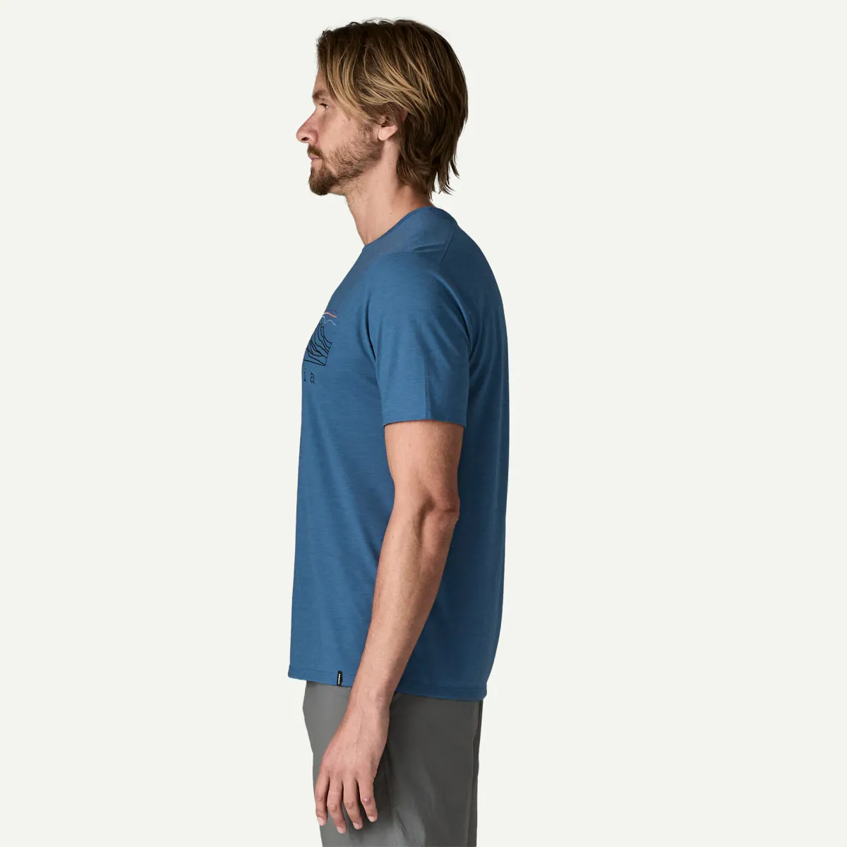 Patagonia Cap Cool Trail Shirt M's stratapeaks aquatic blue