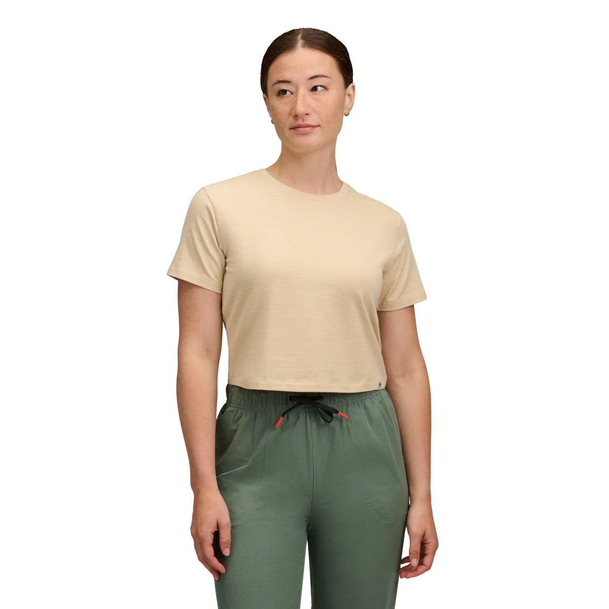 Black Diamond  BD Stripe Crop Tee W's white oak-off white