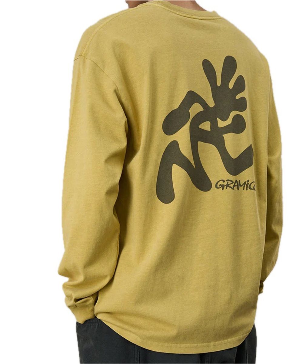 Gramicci Running Man L/S Tee Pigment Dyed sulphur pigment