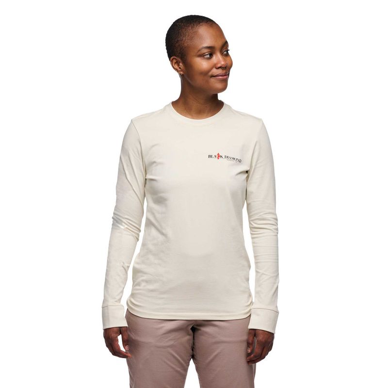 Black Diamond W Heritage Wordmark LS Tee off white