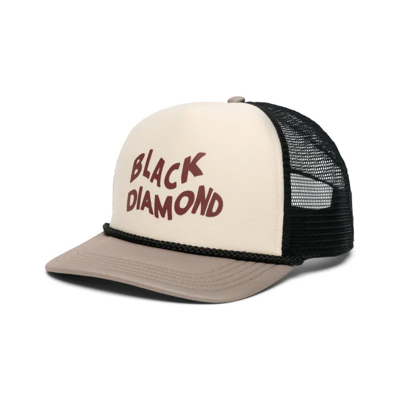 Black Diamond Flat Bill Trucker chalk-pine smoke-iron red wavy BD