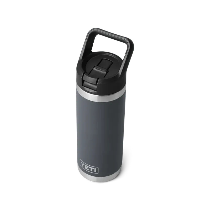 Yeti Rambler 18oz Bottle w/Straw Cap charcoal (532ml)